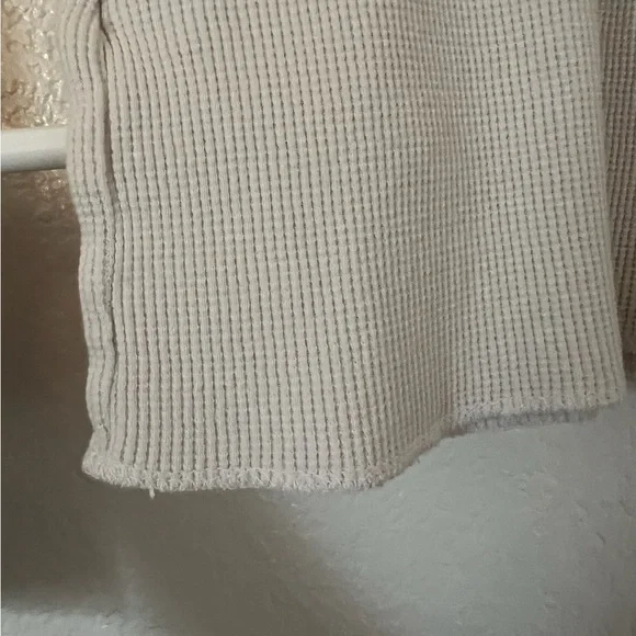 Prana VTG Y2K Cream Long Sleeve Waffle Thermal Tee Ladies Small - Picture 6 of 9